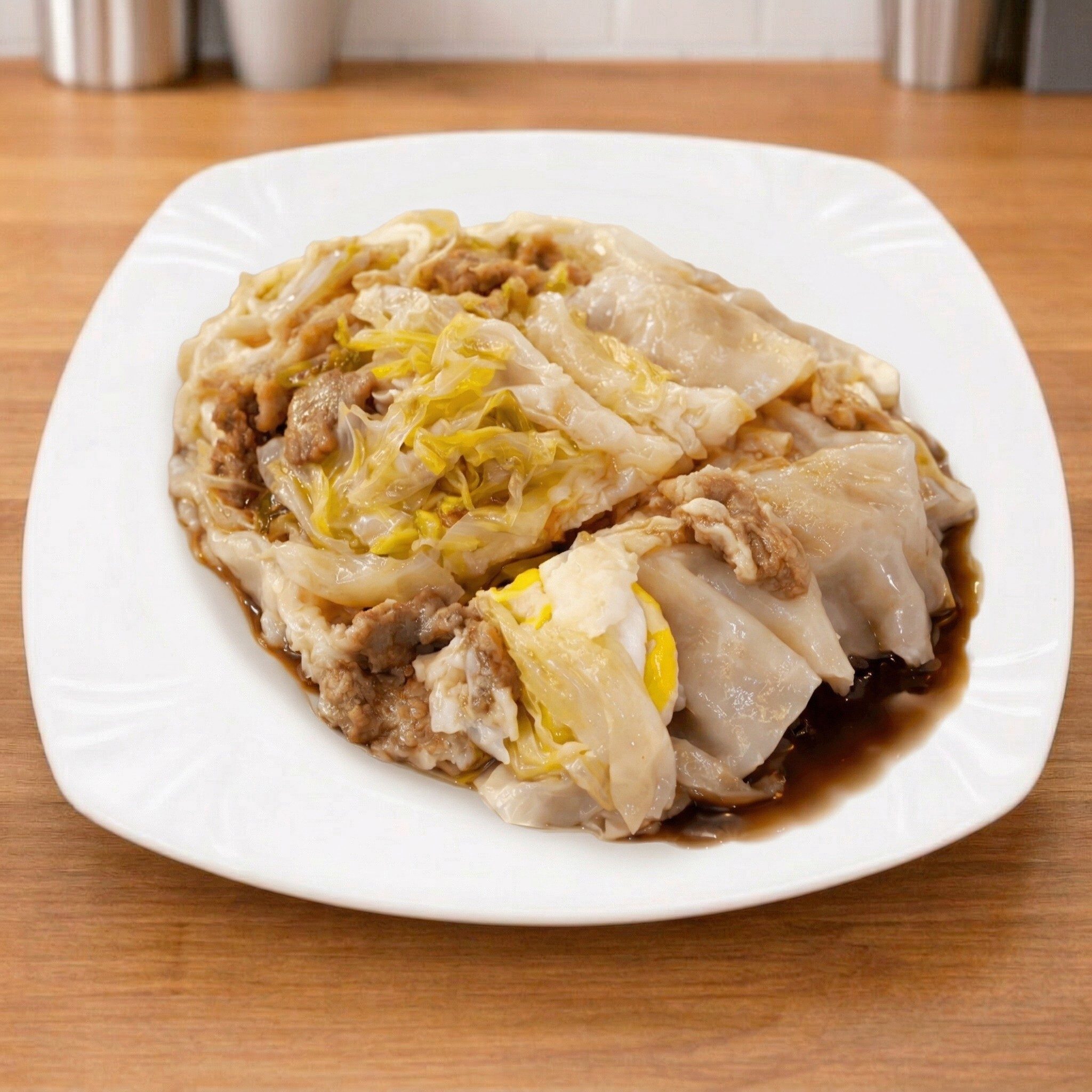 Ground Pork Rice Noodle Roll.